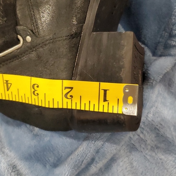 Ugg black leather side zip knee high adjustable calf heeled boots - Picture 3 of 13